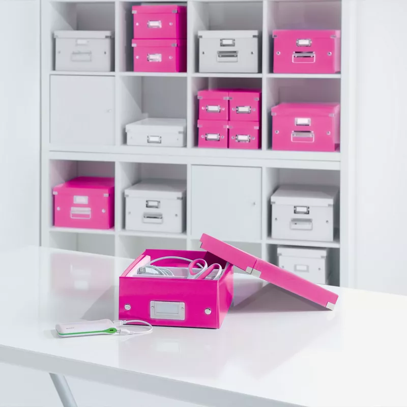 Leitz caja Click & Store WOW Cube Large caja de almacenamiento, fucsia, cartón, 320 mm, 360 mm, 310 mm