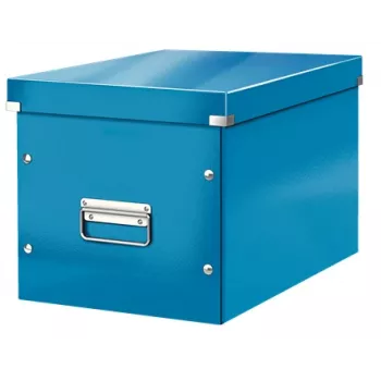 Leitz caja Click & Store WOW Cube caja de almacenamiento grande, caja de almacenamiento, azul, rectangular, cartón, monocromático, interior
