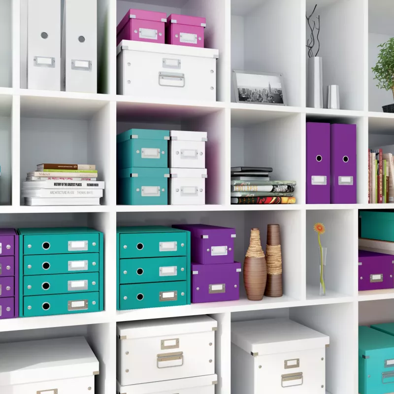 Leitz caja de almacenamiento Click & Store WOW Cube Medium, turquesa, cartón, 260 mm, 260 mm, 240 mm