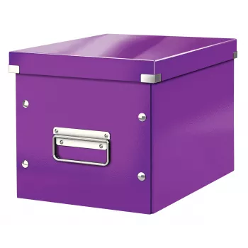Leitz caja de almacenamiento Click & Store WOW Cube Medium, lila, cartón, 260 mm, 260 mm, 240 mm