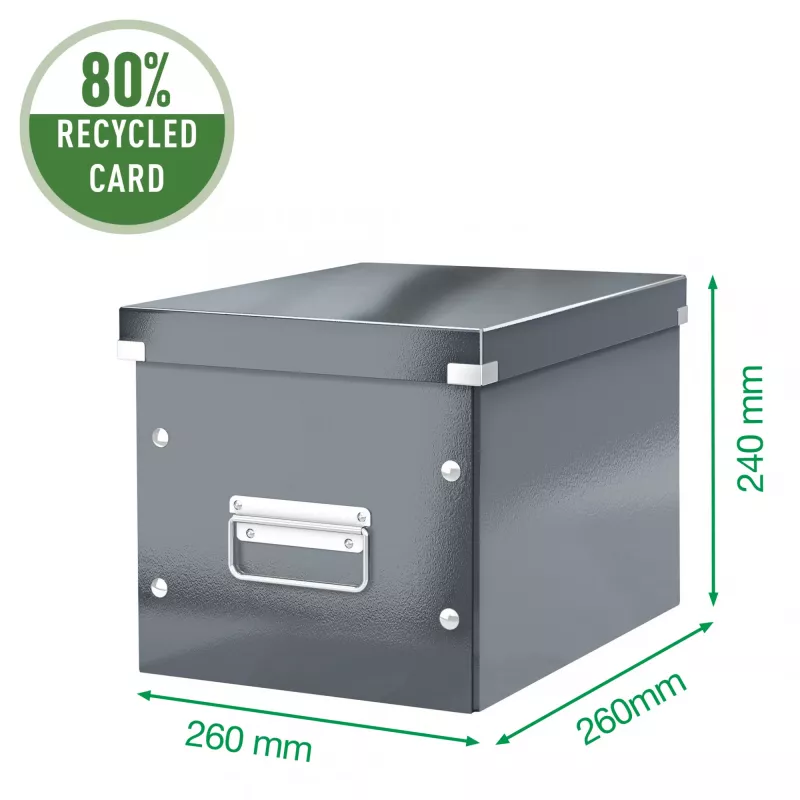 Leitz caja de almacenamiento Click & Store WOW Cube Medium, lila, cartón, 260 mm, 260 mm, 240 mm