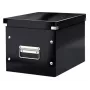 Leitz Click & Store WOW Cube Medium caja de almacenamiento, caja de almacenamiento, negro, rectangular, cartón, monocromático, interior