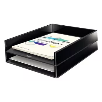 Leitz bandeja de correspondencia Dual Colour, plástico, negro, A4, A4, folleto, catálogo, sobre, carpeta plana, archivador, carta, papel, 267 mm