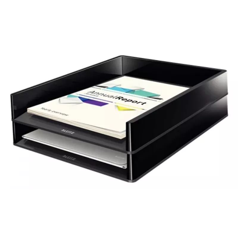 Leitz bandeja de correspondencia Dual Colour, plástico, negro, A4, A4, folleto, catálogo, sobre, carpeta plana, archivador, carta, papel, 267 mm