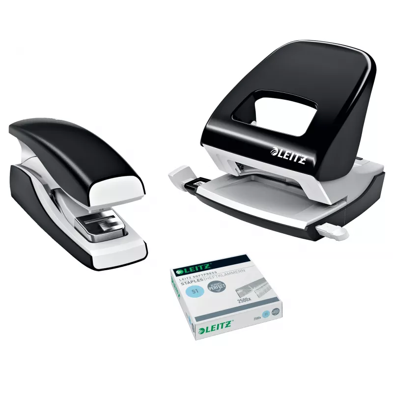 Leitz Grapadora Softpress clinch plano 30 hojas, 30 hojas, negro, clinch plano, grapas Leitz Softpress, plástico, 80 g/m²