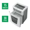 Leitz IQ Office Pro Destructora de documentos P5, microcorte, 23 cm, 2 x 15 mm, 30 l, 300 hojas, 55 dB