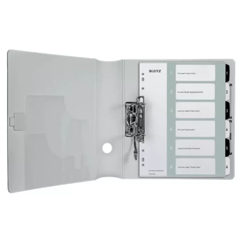 Leitz Índices Printable PP A4+ 1-6 WOW blanco/negro, separador numérico, polipropileno (PP), negro, blanco, A4 Maxi, 245 mm, 305 mm