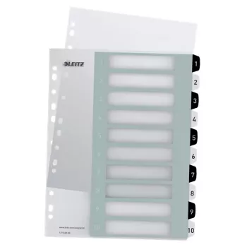 Leitz Índices Printable PP A4+ 1-10 WOW blanco/negro