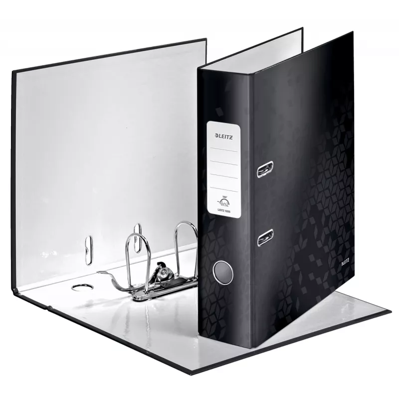 Leitz Archivo de palanca 180° WOW POB/laminado A4/80mm, A4, cartón, negro, 600 hojas, 80 g/m², 8 cm
