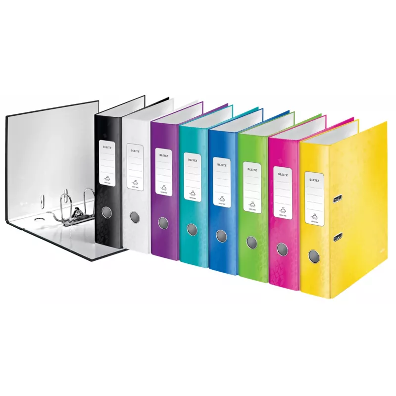 Leitz Archivo de palanca 180° WOW POB/laminado A4/80mm, A4, cartón, negro, 600 hojas, 80 g/m², 8 cm