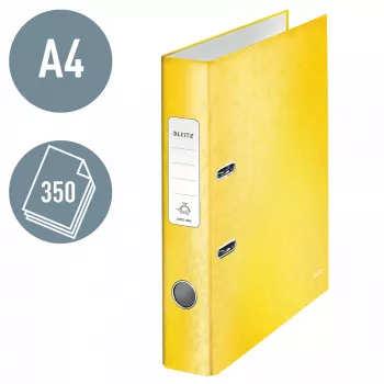 Leitz Archivo 180° WOW POB/laminado A4/50mm, A4, anilla D, cartón, amarillo, 350 hojas, 285 mm