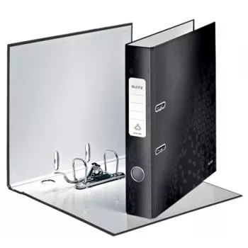 Leitz Archivo de palanca 180° WOW POB/laminado A4/50 mm, A4, mecanismo Q, almacenamiento, cartón, negro, 350 hojas