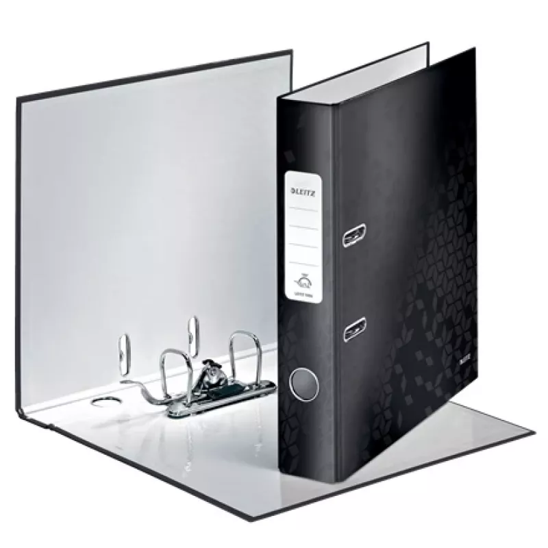 Leitz Archivo de palanca 180° WOW POB/laminado A4/50 mm, A4, mecanismo Q, almacenamiento, cartón, negro, 350 hojas