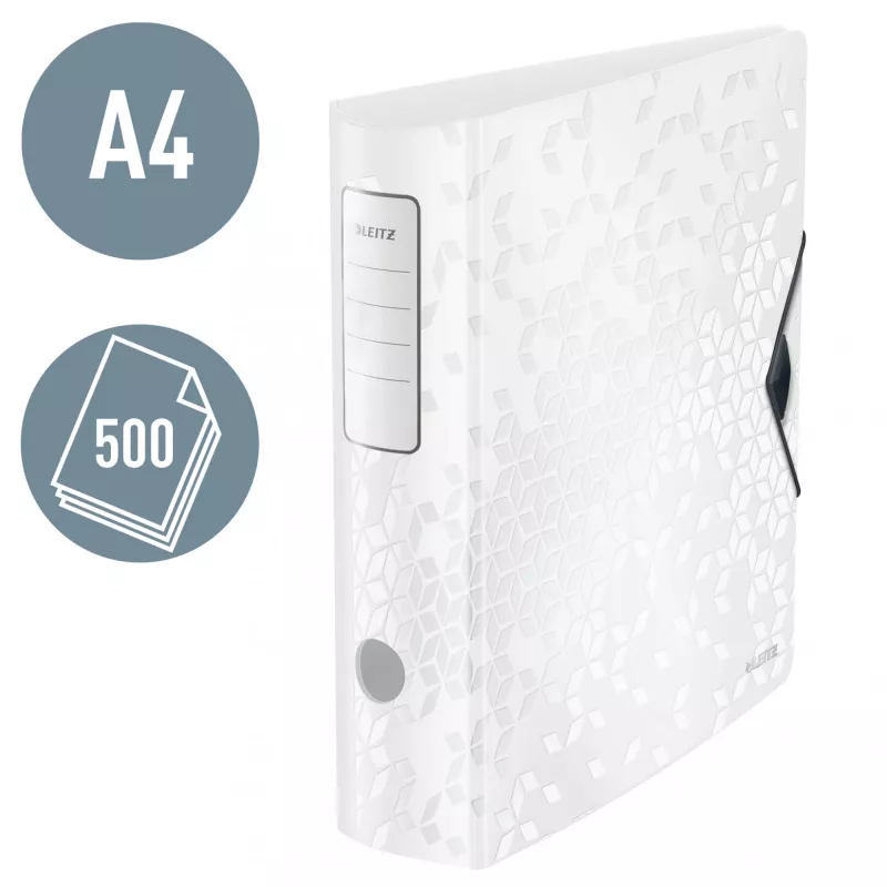 Leitz Archivo Active PP WOW A4/80mm, A4, anilla D, almacenamiento, polyfoam, blanco, 500 hojas