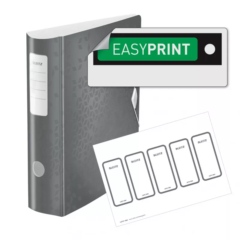 Leitz Archivo Active PP WOW A4/80mm, A4, anilla D, almacenamiento, polyfoam, blanco, 500 hojas