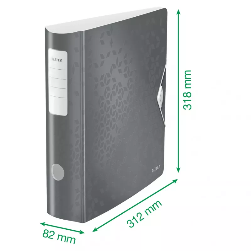 Leitz Archivo de palanca Active PP WOW A4/80 mm, A4, anilla D, almacenamiento, polyfoam, negro, 500 hojas