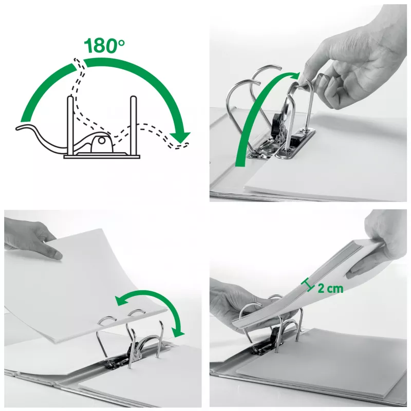 Leitz Archivo de palanca Active PP WOW A4/65 mm, A4, anilla D, almacenamiento, polyfoam, blanco, 350 hojas
