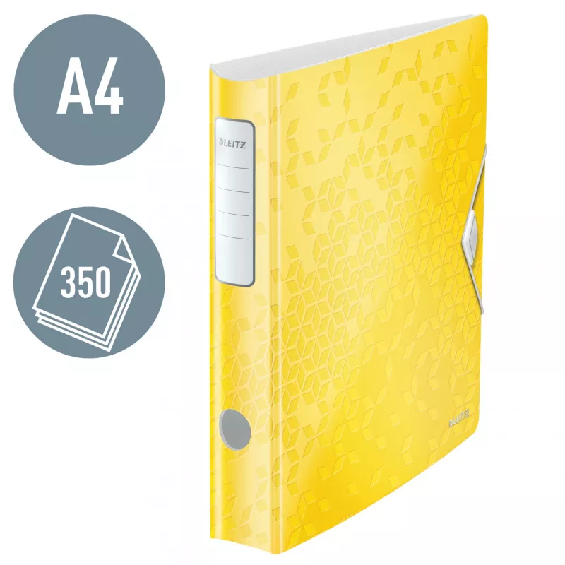 Leitz Archivo de palanca Active PP WOW A4/65mm, A4, anilla D, almacenamiento, polyfoam, amarillo, 350 hojas