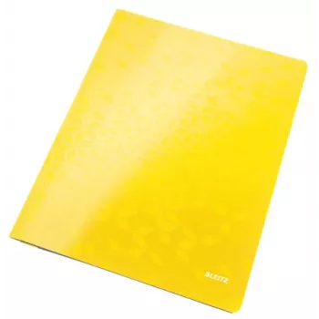 Leitz Carpeta plana de cartón WOW A4, carpeta convencional, A4, cartón, amarillo, vertical, 250 hojas