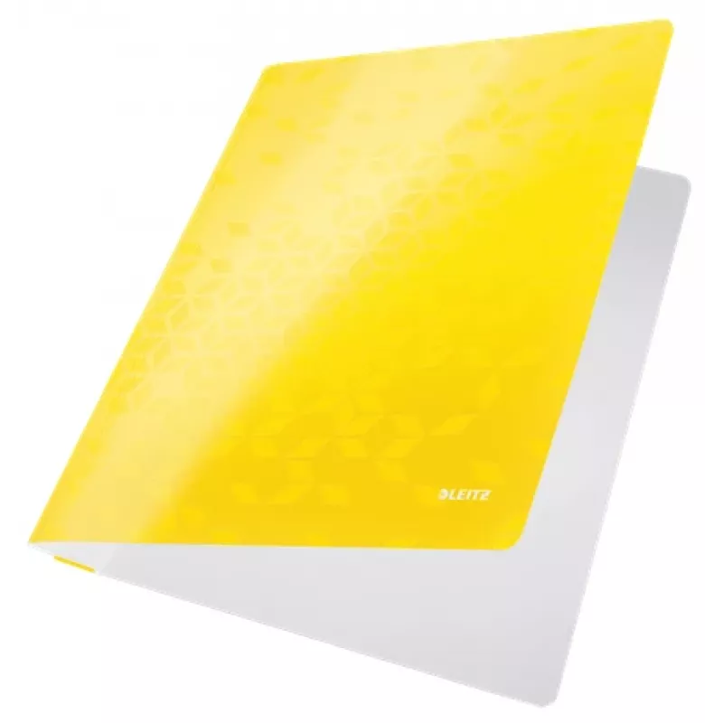 Leitz Carpeta plana de cartón WOW A4, carpeta convencional, A4, cartón, amarillo, vertical, 250 hojas