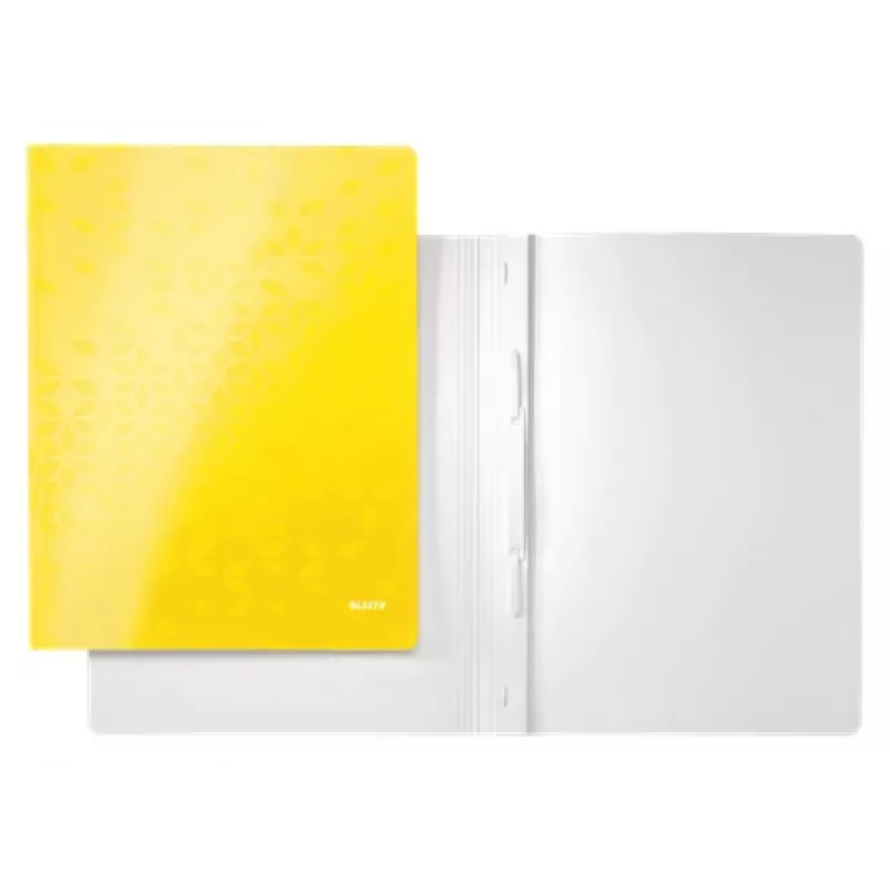 Leitz Carpeta plana de cartón WOW A4, carpeta convencional, A4, cartón, amarillo, vertical, 250 hojas