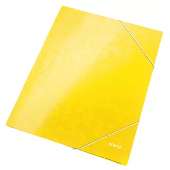 Leitz Carpeta de 3 solapas WOW Card/POB A4, carpeta de presentación, A4, polipropileno (PP), amarillo, 250 hojas, 80 g/m²