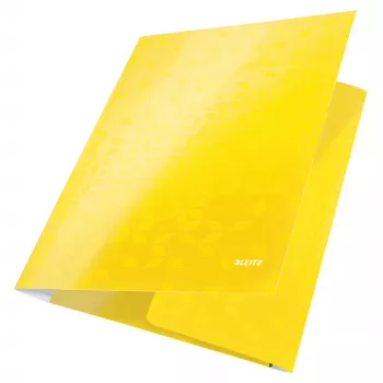 Leitz Carpeta de 3 solapas WOW Card/POB A4, carpeta de presentación, A4, polipropileno (PP), amarillo, 250 hojas, 80 g/m²