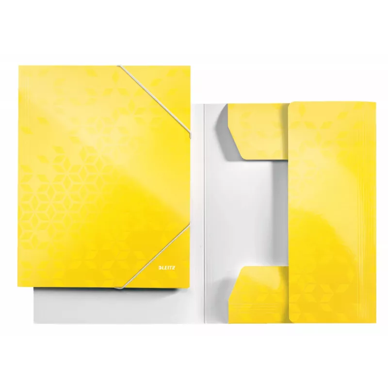 Leitz Carpeta de 3 solapas WOW Card/POB A4, carpeta de presentación, A4, polipropileno (PP), amarillo, 250 hojas, 80 g/m²