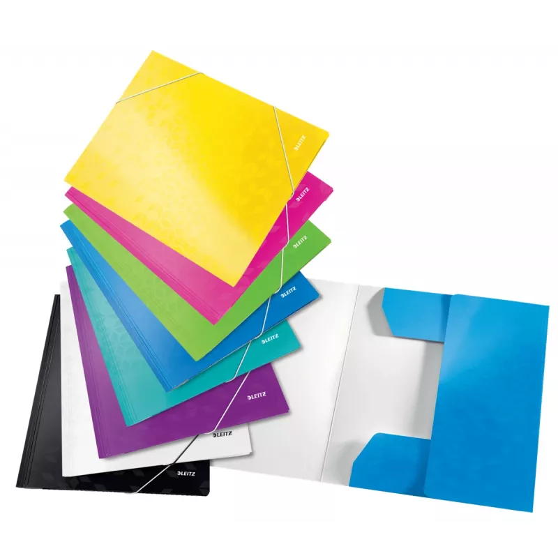 Leitz Carpeta de 3 solapas WOW Card/POB A4, carpeta de presentación, A4, polipropileno (PP), amarillo, 250 hojas, 80 g/m²
