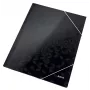 Leitz Carpeta de 3 solapas WOW Card/POB A4, carpeta con solapas, A4, polipropileno (PP), negro, 150 hojas, goma elástica