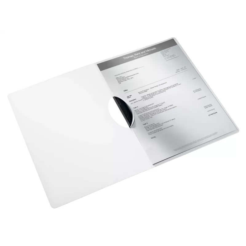 Leitz Carpeta transparente ColorClip WOW A4 PP, carpeta de presentación, A4, polipropileno (PP), blanco, 30 hojas, 80 g/m²