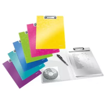 Leitz Tabla de sujeción con tapa WOW, A4, polyfoam, amarillo, 75 hojas, 1 bolsillo, 230 mm