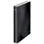 Leitz Archivador de anillas WOW laminado A4+ 2DR/25mm, A4+, anilla D, cartón, negro, 250 hojas, 80 g/m²