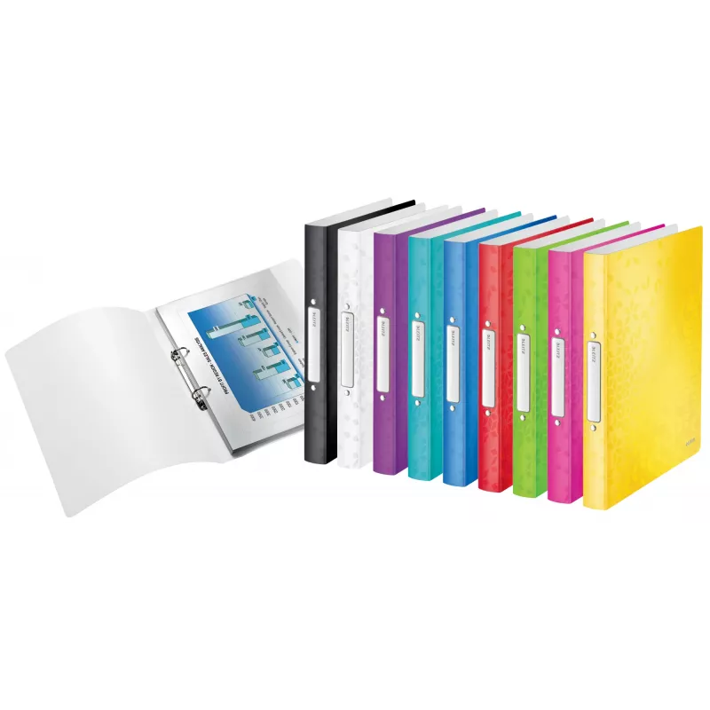 Leitz Archivador de anillas WOW PP A4 2RR/25mm, A4, anilla redonda, polipropileno (PP), blanco, 190 hojas, 80 g/m²