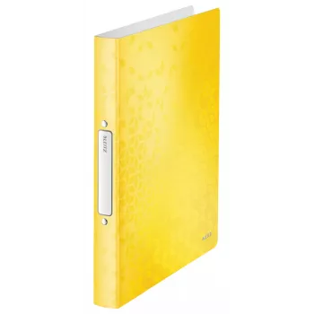 Leitz Archivador de anillas WOW PP A4 2RR/25mm, A4, anilla redonda, polipropileno (PP), amarillo, 190 hojas, 80 g/m²