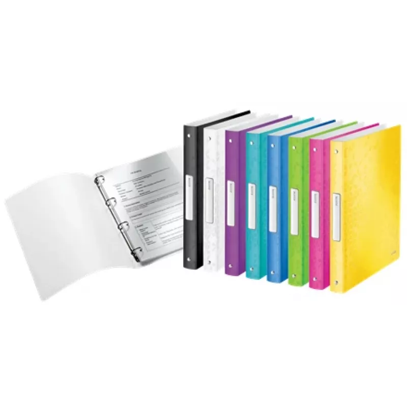 Leitz WOW Archivador de anillas, A4, anilla redonda, almacenamiento, polipropileno (PP), blanco, brillante