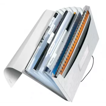 Leitz Carpeta de proyecto WOW PP, carpeta ampliable, A4, polipropileno (PP), blanco, horizontal, 250 hojas