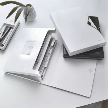 Leitz Carpeta de proyecto WOW PP, carpeta ampliable, A4, polipropileno (PP), blanco, horizontal, 250 hojas