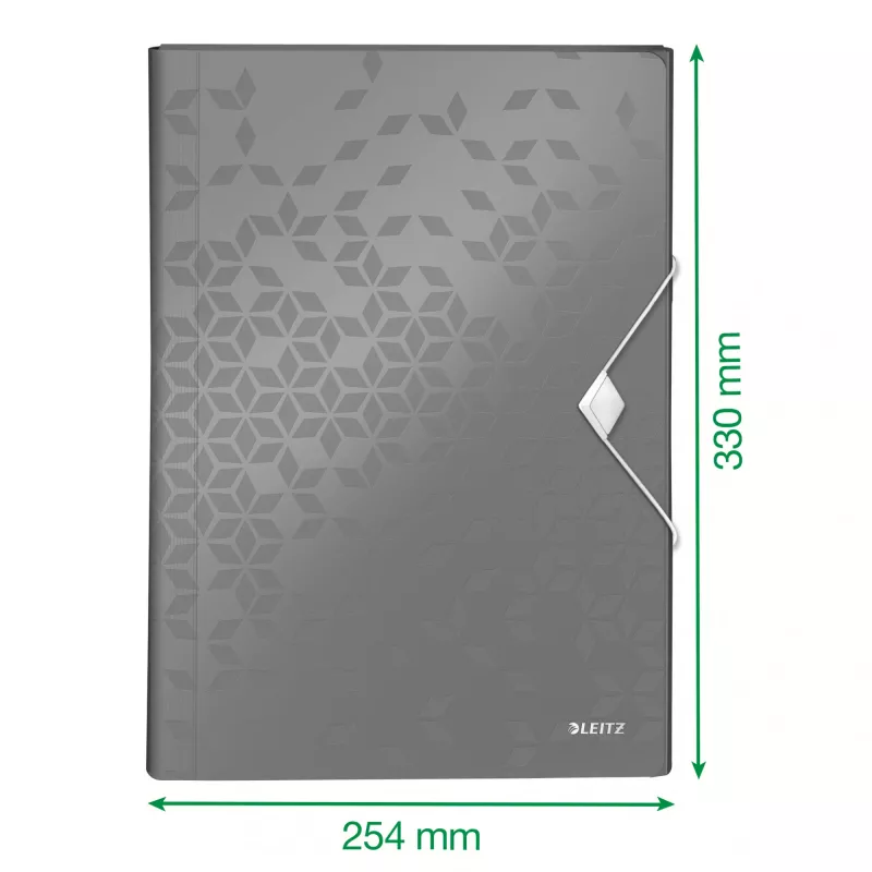 Leitz Carpeta de proyecto WOW PP, carpeta ampliable, A4, polipropileno (PP), blanco, horizontal, 250 hojas