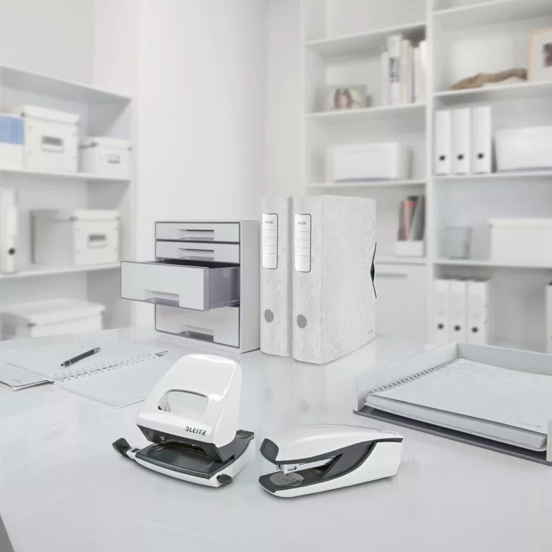 Leitz Carpeta de proyecto WOW PP, carpeta ampliable, A4, polipropileno (PP), blanco, horizontal, 250 hojas