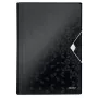 Leitz Carpeta de proyecto WOW PP, carpeta de solapa, A4, polipropileno (PP), negro, horizontal/vertical, 250 hojas
