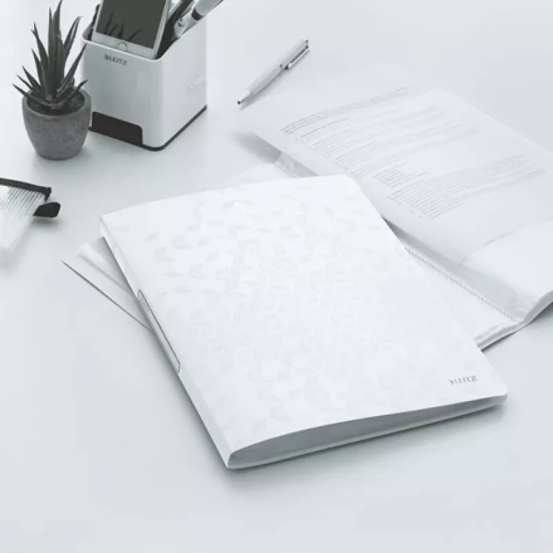 Leitz WOW Libro de fundas PP 20 fundas, blanco, policloruro de vinilo (PVC), 20 fundas, A4, 231 mm, 13 mm