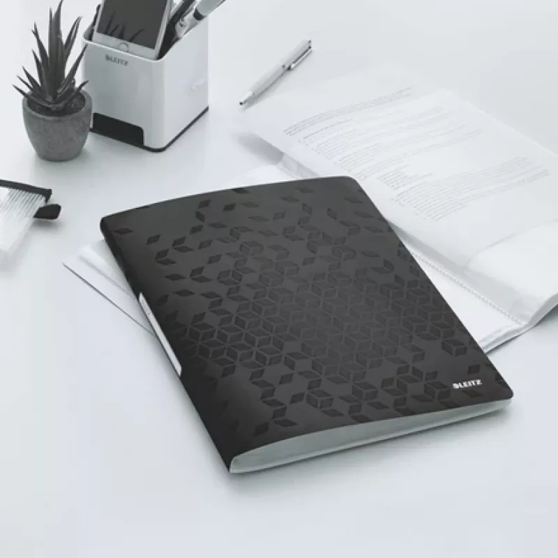 Leitz Libro de fundas WOW PP 40 fundas, negro, polipropileno (PP), 40 fundas, A4, 231 mm, 16 mm