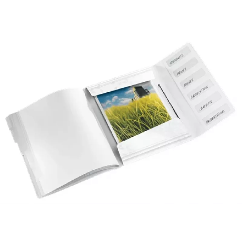 Leitz WOW PP Carpeta de separadores de cambio rápido 6 divisiones, carpeta colgante convencional, A4, polipropileno (PP), blanco, brillante, 200 hojas
