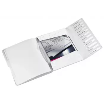 Leitz WOW PP separador de hojas, 12 pestañas, archivador convencional, A4, polipropileno (PP), blanco, brillante, 200 hojas