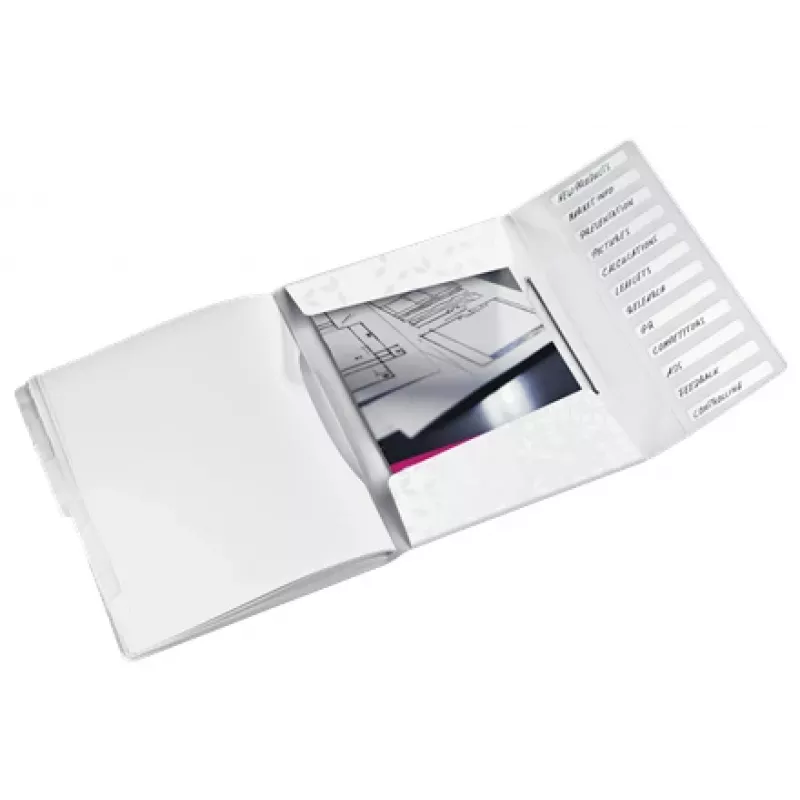Leitz WOW PP separador de hojas, 12 pestañas, archivador convencional, A4, polipropileno (PP), blanco, brillante, 200 hojas