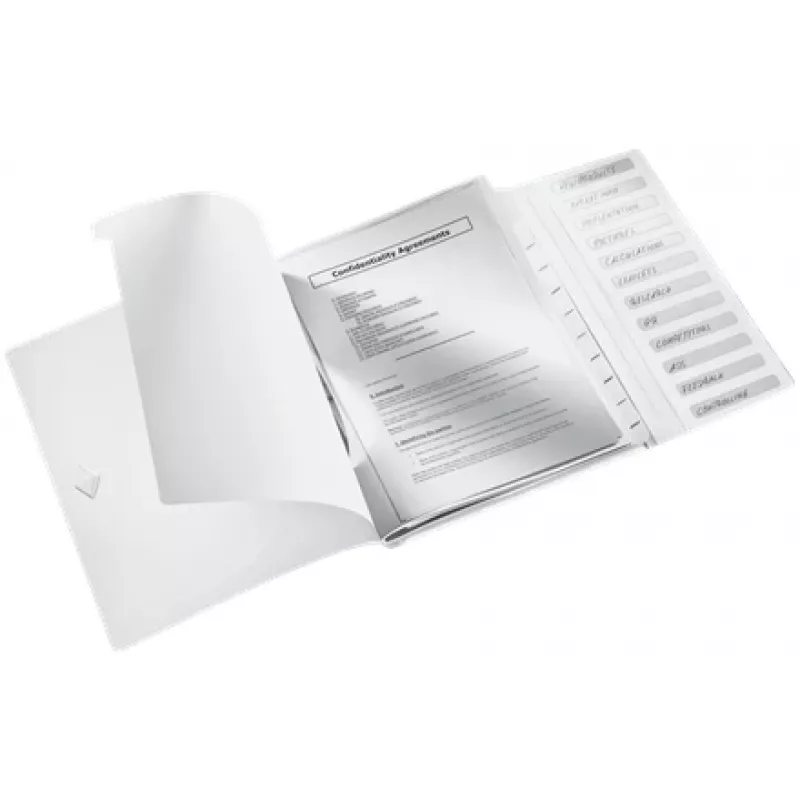 Leitz WOW PP separador de hojas, 12 pestañas, archivador convencional, A4, polipropileno (PP), blanco, brillante, 200 hojas