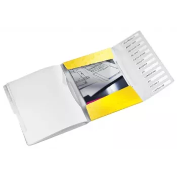 Leitz separador de hojas WOW PP 12 pestañas, A4, polipropileno (PP), amarillo, 200 hojas, 80 g/m², 265 mm