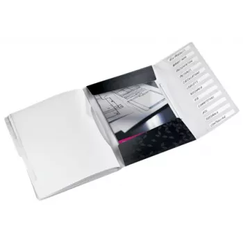 Leitz separador de hojas WOW PP 12 pestañas, archivador convencional, A4, polipropileno (PP), negro, brillante, 200 hojas