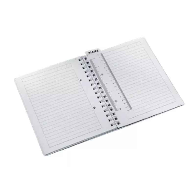 Leitz cuaderno WOW A5 rayado, encuadernación en espiral con cubierta de PP, monocromático, blanco, A5, 80 hojas, 80 g/m², papel rayado
